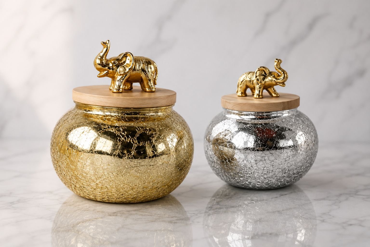 Crackle Glass Matki Jar